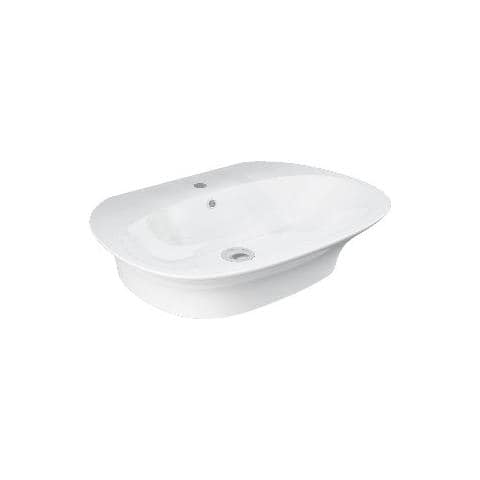 Lavabo Sospeso In Ceramica Bianco Cm 55 Con Foro Rubinetto Sensation - - Foto 1
