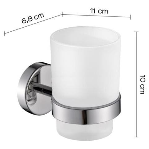 Portaspazzolini Da Muro In Acciaio Inox Aisi 304 5010 Serie Project Cromato - Foto 2