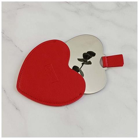 Specchio Compatto A Forma Di Cuore Irregolare In Acciaio Inossidabile E Pu Per Trucco E Regali Red - Foto 2