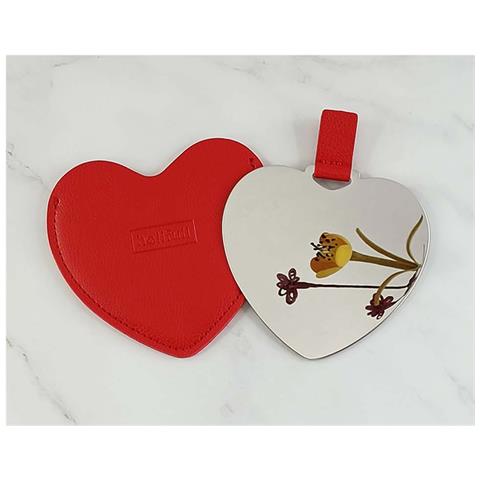 Specchio Compatto A Forma Di Cuore Irregolare In Acciaio Inossidabile E Pu Per Trucco E Regali Red - Foto 5