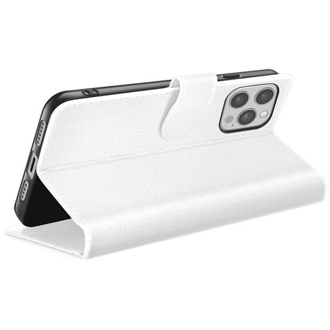 Custodia A Portafoglio Per Iphone 12 Pro Max Con Supporto E Linguetta Magnetica, Bianco - Foto 2