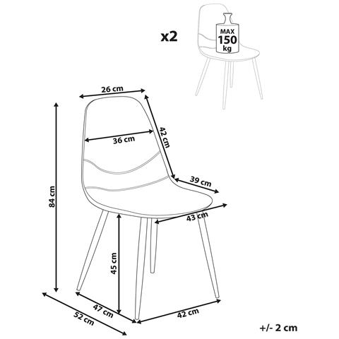 Set Di 2 Sedie Da Pranzo Hilden Velluto A Coste Verde - Foto 8