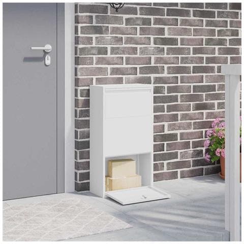 Cassetta per pacchi con porta Bianco 44 x 22 x 82 cm Acciaio - Foto 2