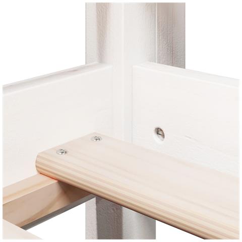 Letto a Soppalco con Tetto Bianco 90x190 cm in Legno di Pino - Foto 9