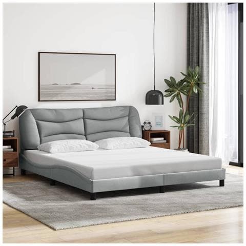 Giroletto senza Materasso Grigio Chiaro 180x200 cm Tessuto - Foto 2