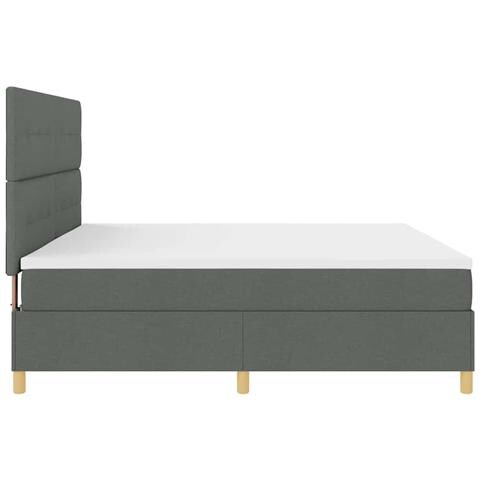Letto a molle con materasso Grigio scuro 200 x 200 cm Tessuto - Foto 9