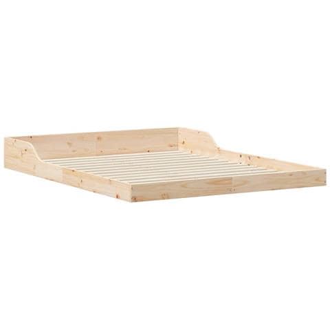 Struttura del letto Marrone 140 x 210 cm Legno di pino massello - Foto 1