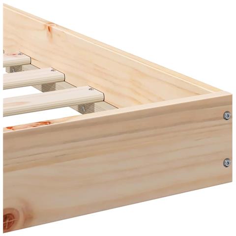 Struttura del letto Marrone 140 x 210 cm Legno di pino massello - Foto 9