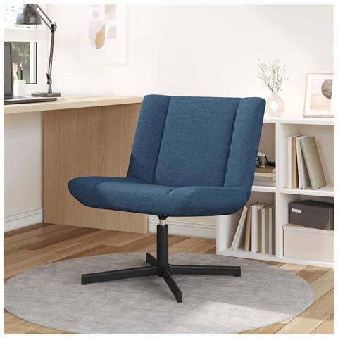 Sedia girevole Blu 63 x 75 x 76 cm Tessuto - Foto 2