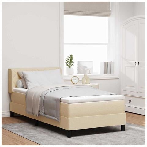 Letto box spring con materasso con materasso Crema 90 x 190 cm - Foto 2