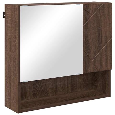 Mobiletto per specchio con porta Rovere marrone 59 x 17 x 55 cm - Foto 1