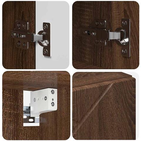 Mobiletto per specchio con porta Rovere marrone 59 x 17 x 55 cm - Foto 9