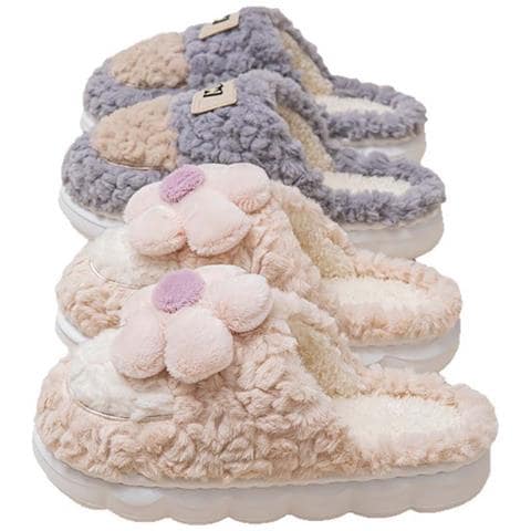 Pantofole Di Cotone Peluche Girasole - Calde, Con Suola Spessa E Antiscivolo Per Interni Per Autunno E Inverno Khaki 40 - Foto 6