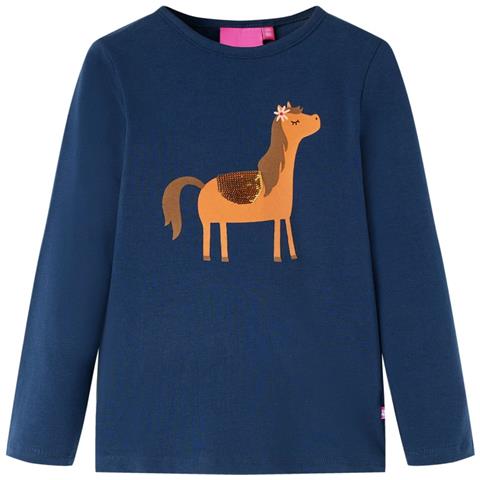 Maglietta da Bambina a Maniche Lunghe Blu Marino 128 - Foto 1
