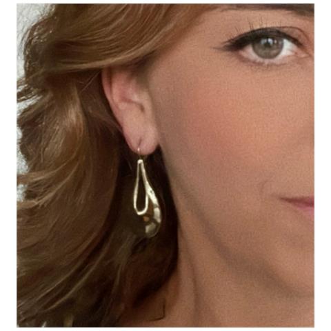 Orecchino A Bottone A Forma Di Lacrima In Oro - Foto 3