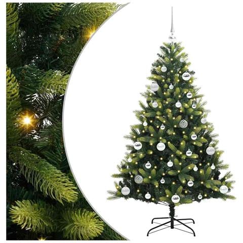 Albero di Natale Artificiale Pieghevole 150 LED Verde 150 cm - Foto 1