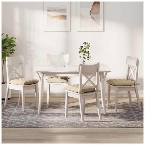 Cuscini per Seduta 4 pcs Crema 40 x 40 x 6 cm Microfibra - Foto 2