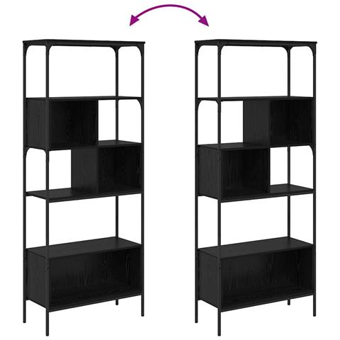 Libreria Rovere Nero 76 x 33 x 188,5 cm Legno multistrato - Foto 9