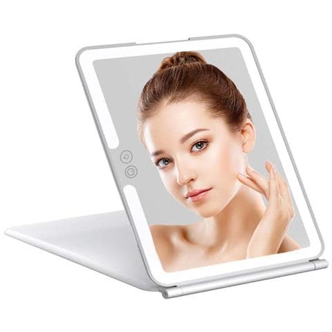 Specchio Per Trucco A Led - Specchio Da Tavolo Con Luce, Portatile E Pieghevole White - Foto 1
