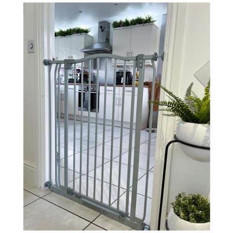 Bettacare Cancelletto Per Cani Extra Alto Con Parte Superiore Incurvata, 152cm - 161cm, Grigio Opaco, Extra Alto 100cm In Altezza - Foto 4
