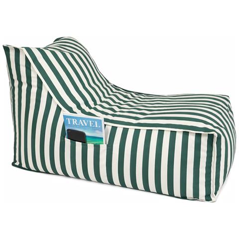 Positano Pouf Da Esterno A Righe Verde In Tessuto Idrorepellente - 100x65x65 Cm - Foto 2