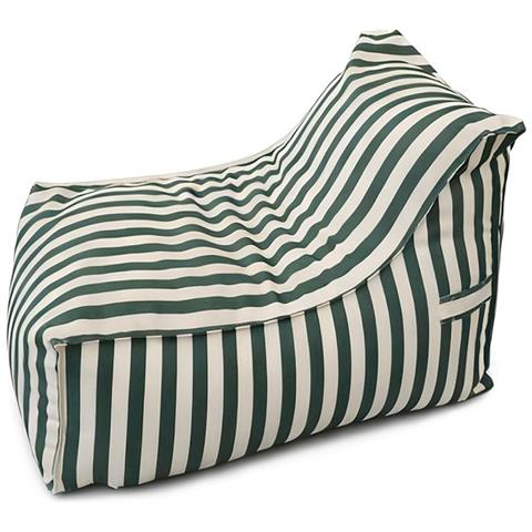Positano Pouf Da Esterno A Righe Verde In Tessuto Idrorepellente - 100x65x65 Cm - Foto 1