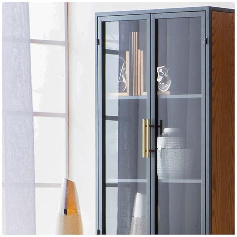 Fermalibri Legno E Alluminio Argentato 30x10x17h - Foto 2