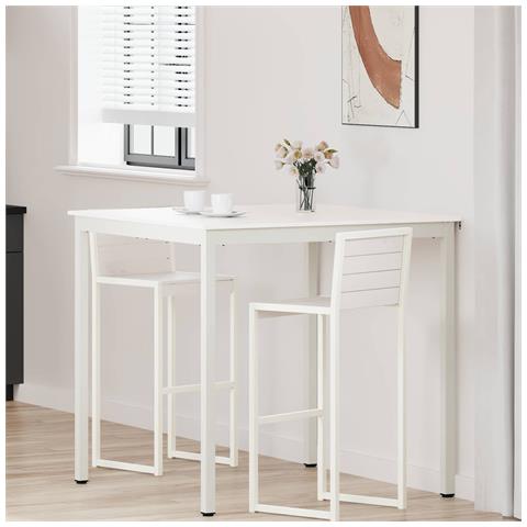 Tavolo da bar Bianco 110 x 55 x 105 cm Pino massello - Foto 2