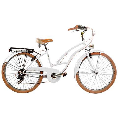 Bici Da Donna Misura 26 City Bike Bicicletta Cruiser Stile Americano Con Cambio 6v Completa Di Accessori Luci A Led - 43 Verde Pastello - Foto 3