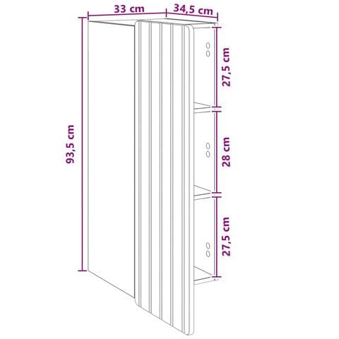 Mobiletto a muro Bianco Lucido 33 x 34,5 x 94 cm - Foto 8
