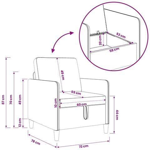 Set di Divani con Storage 2 pcs Tortora Poliestere - Foto 9