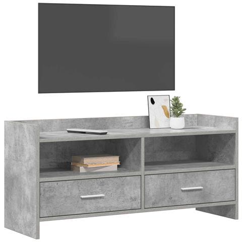 Mobile TV 100 x 33 x 47 cm Grigio Cemento Legno ingegnerizzato - Foto 2