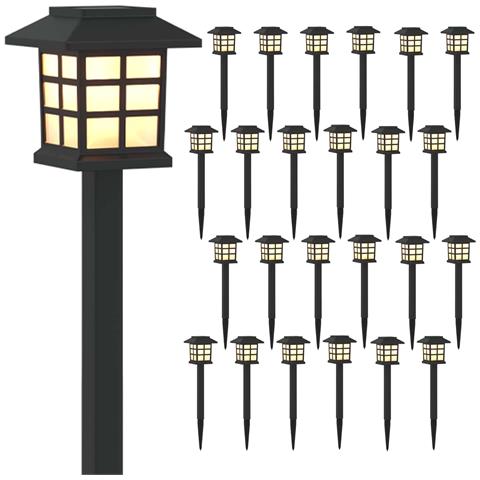 Luci solari da esterno con picchetto 24 pcs Bianco caldo PP - Foto 1