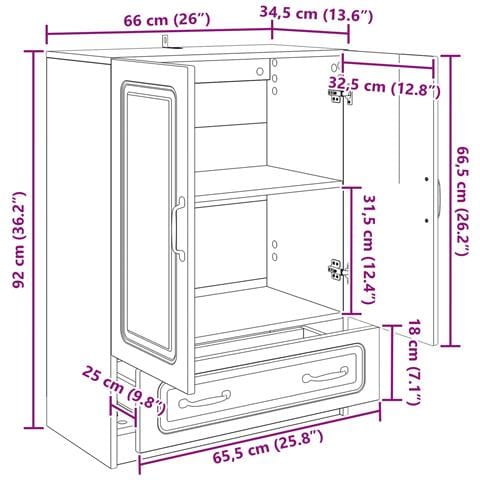 Credenza Bianco 66 x 34,5 x 92 cm Legno ingegnerizzato - Foto 9