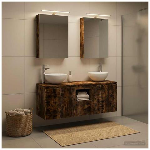 Set di Armadi da Bagno 5 pcs Rovere Fumo 50 x 14,5 x 70 cm - Foto 2