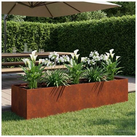 Vaso da giardino Ruggine 280 x 80 x 60 cm Acciaio Corten - Foto 2