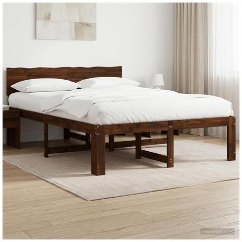 Letto matrimoniale con testiera ROSTOCK Marrone Scuro - Foto 2