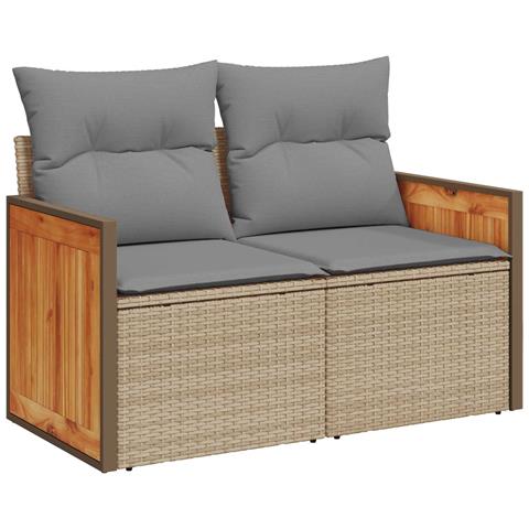 Set di divani 5 pz Beige e Grigio Chiaro - Foto 2