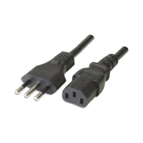 ICOC 030-NC / I - Cavo alimentazione C13 F a spina italiana 3,0 mt nero - Foto 1