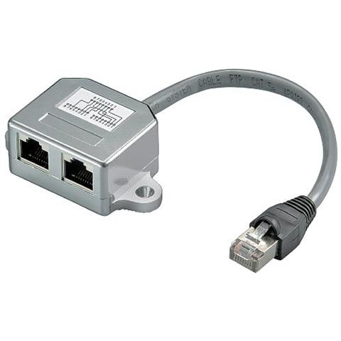 Wentronic CAT T-Adapter 2x 10/100 BaseT 1 x RJ45 M 2 x RJ45 F cavo di interfaccia e adattatore - Foto 1