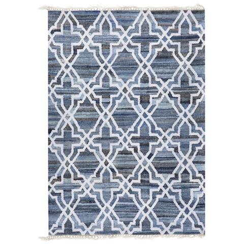 Tappet In Cotone Blu - Tappeto Rettangolare Design Moderno - 140x200cm - Adiyaman - Foto 7