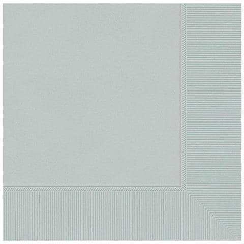 Silver 2-ply Napkins Party Pack 23cm-20 Pcs Tovaglioli Da Cocktail A 2 Veli, Colore Argento, 23 Cm, 20 Pezzi, 25 X 25 Cm - Foto 1