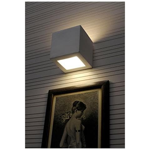 Novità! Applique Bianco Per Salotto - In Ceramica (può Essere Dipinto) - Leo Sl. 0005 Lampada A Muro Quadrata, Stile Classico, A Luce Singola Led E-27 *** Lampade - I Prezzi Più Bassi Su Amazon! - Foto 2