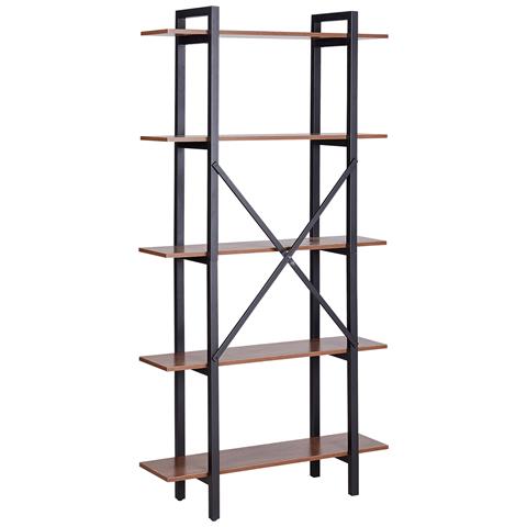 Libreria A 5 Scaffali Legno Scuro Darby - Foto 16