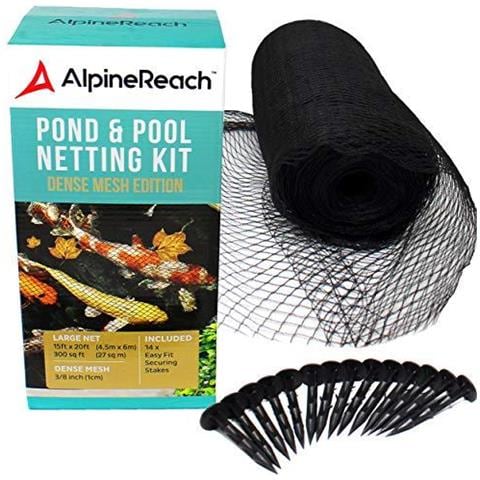 4.5m X 6m Koi Pond Reticolato Kit Gift Box - Tessuto A Maglia Fine Heavy Duty Stretch Copertura Della Rete Per Le Foglie - Protegge Koi Fish Da Blue Heron Uccelli Gatti Predators Protezione Uv Stakes Inclusi - Foto 1