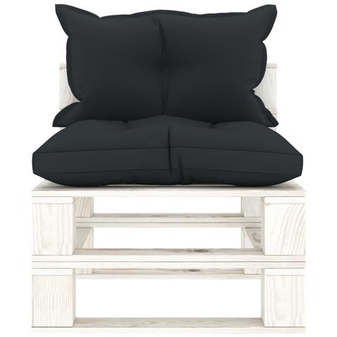 Poltrona Centrale da Giardino Pallet Cuscini Antracite in Legno - Foto 2