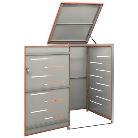 Copribidone per Spazzatura Singolo 69x77,5x112,5cm Acciaio Inox - Foto 10