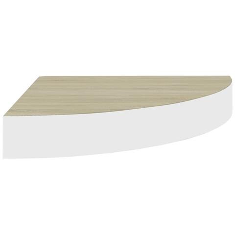 Mensola Angolare Rovere E Bianco 35x35x3,8 Cm In Mdf - Foto 1