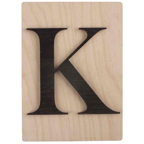 Lettera Di Legno Nera 'k' 14,8 X 10,5 Cm - Foto 1
