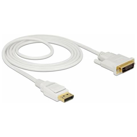 Cavo Displayport 1.2 Maschio > Dvi 24+1 Maschio 2 M Bianco - Foto 1